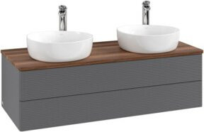 V&B Antao Waschtischunterschrank mit Frontstruktur und LED-Beleuchtung, Weiß, B/T/H: 120 x 36 x 50 cm - Bild 1