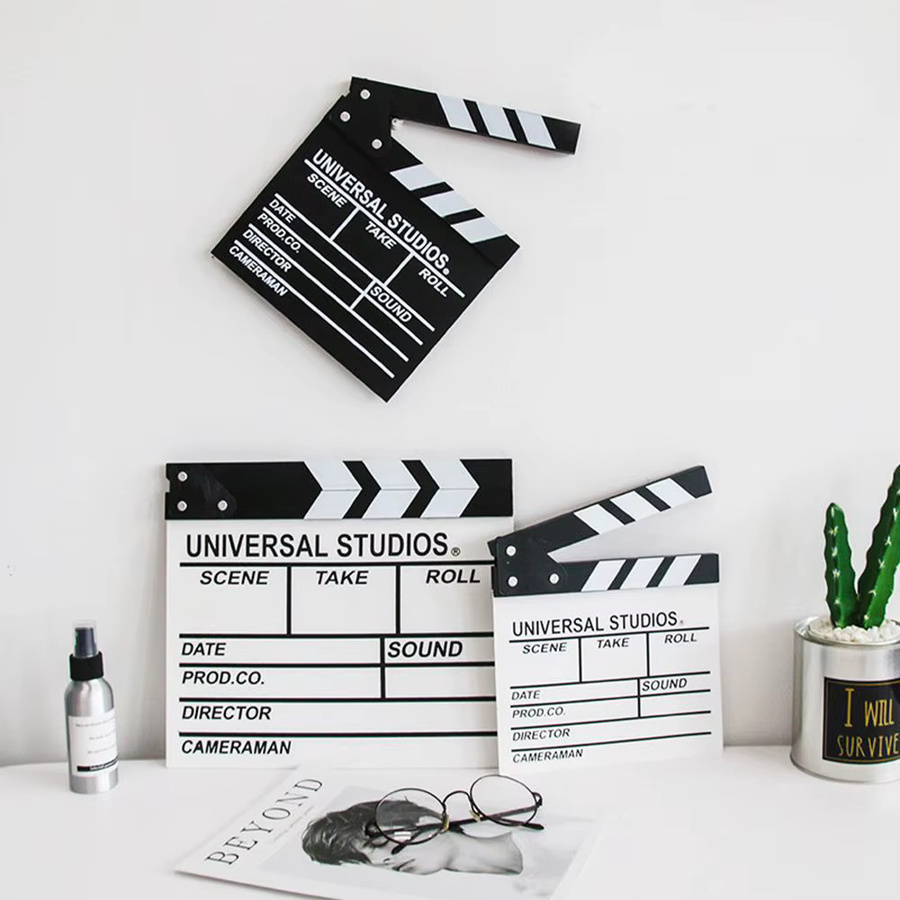 Regisseur-Clapperboard für Vlog-Aufnahmen und Filmproduktionen in Schwarz, Breite: 30 cm, Höhe: 27 cm - Bild 3