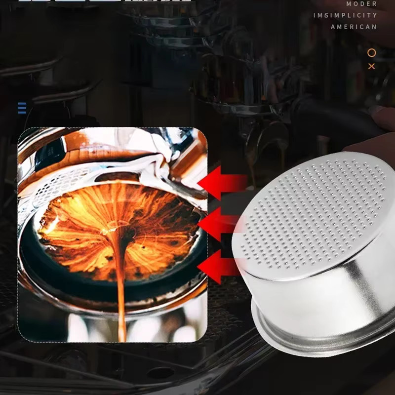 Edelstahl Kaffeefilterkorb für Delonghi und Breville Kaffeemaschinen, rund, Farbe: Silber - Bild 3