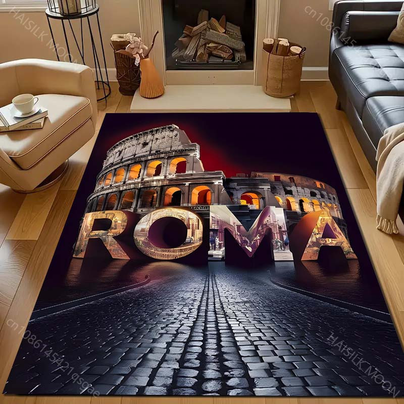 UQIDEHOME Druckteppich Rom Kolosseum Design für Wohnzimmer und Flur B/T: 60 x 40 cm - Bild 4