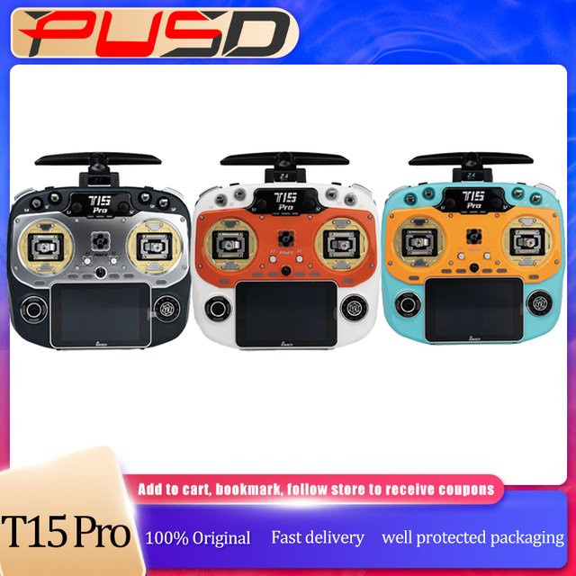 JUMPERRC Fernsteuerung T15 Pro 2,4 GHz mit HALL-Gimbal-Sensor, EDGETX/ELRS für Langstrecken-FPV-RC-Drohnen, Schwarz - Bild 1