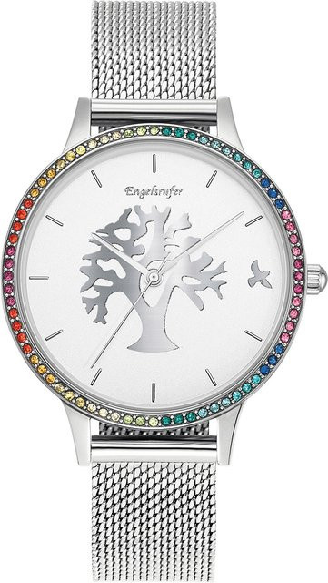 Engelsrufer Damenuhr Lebensbaum, Quarz, Edelstahl, 34 mm, Silber - Bild 1