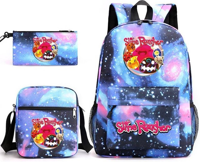 3-teiliges Schulrucksack-Set für Schüler aus Oxford-Stoff mit Schultasche, Schultergurt und Federmäppchen in Multicolour - Bild 1