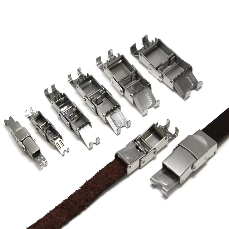 Meetyo Uhrenarmband-Verschlüsse, Crimp-Kieferhaken, Edelstahl, 5 Stück - Bild 1