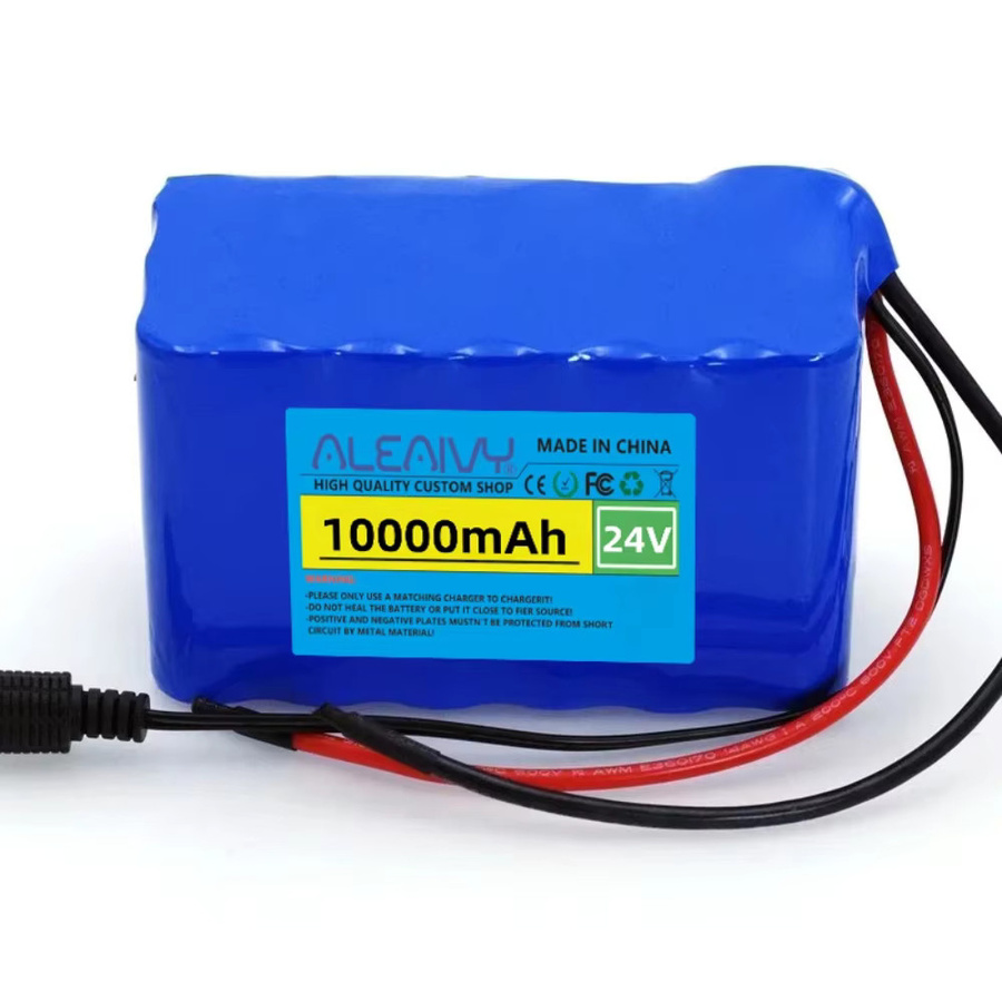 Aleaivy 24V 10Ah 6S3P 18650 Lithium-Ionen-Akkupack mit 2A-Ladegerät in Blau - Bild 3