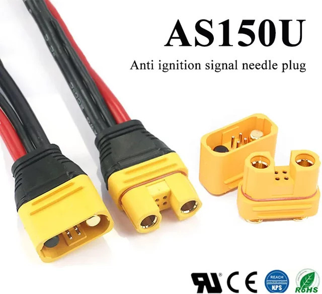 DIVEDEER AS150U Anti-Zündungs-Steckerkabel mit Signalpin, wasserdichter Stecker-Buchse-Anschluss für 70A Hochstrom-Drohnenbatterien - Bild 1