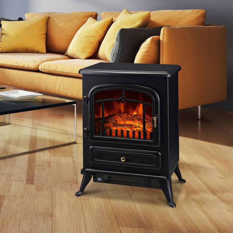 HOMCOM Elektrokamin Kaminofen mit Flammeneffekt in Schwarz, B/T/H: 45 x 28 x 54 cm - Bild 6