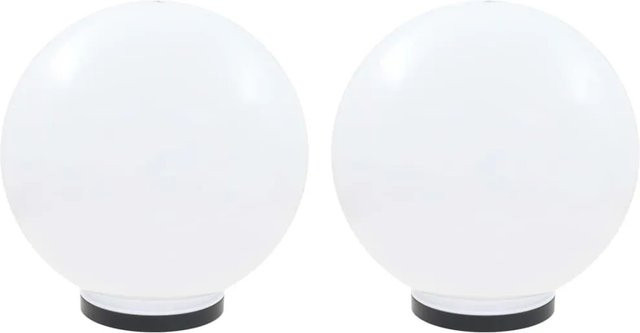 vidaXL LED-Gartenleuchten 2er-Set Kugelförmig Weiß PMMA E27 IP44 Durchmesser: 40 cm - Bild 1