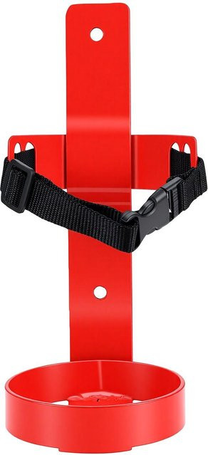 Igeteck Feuerlöscher-Wandhalterung aus Stahl mit Gurt für 1 kg Feuerlöscher in Rot - Bild 1