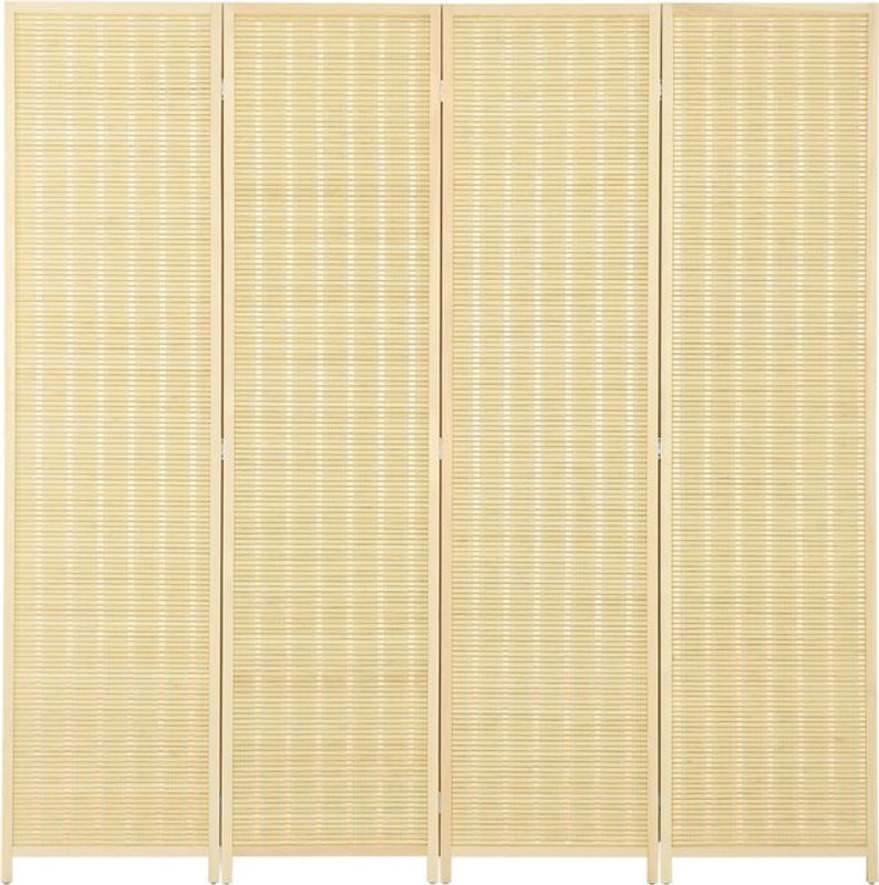HOMCOM Paravent 4-teilig aus Bambus als Raumteiler und Sichtschutz in Natur, B/H: 180 x 180 cm - Bild 1