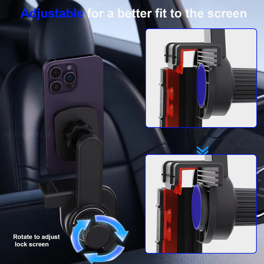 Xnyocn Magnetischer Handyhalter für Auto-Bildschirm und Büro-Monitor in Schwarz, universelle Display-Seitenhalterung mit Platte - Bild 4
