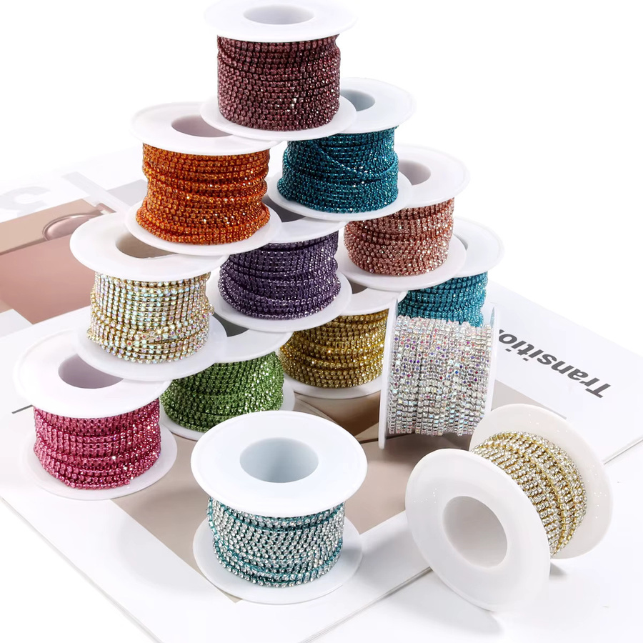 Louleur Strassbesatz Kristall AB, Glitzerkette, 2/3 mm - Bild 3