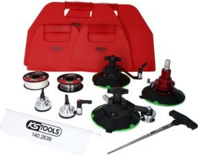 KS Tools Universal Ein-Mann-Betrieb-Scheiben-Austrenngerät, 13-teilig, rot - Bild 1