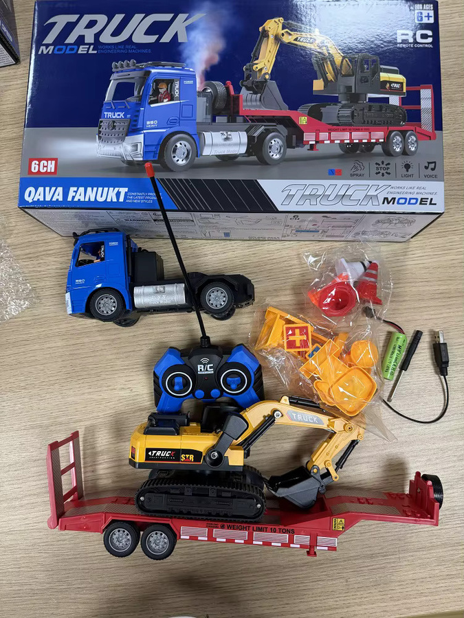 Teeggi 6CH RC Flachbett-LKW mit Trägheitsbagger, ferngesteuertes Elektroauto, ab 6 Jahren - Bild 5