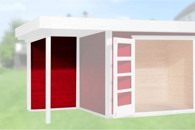 Weka Rückwand für Designhaus Typ 126 und 172 in Schwedenrot, Breite: 150 cm - Bild 1