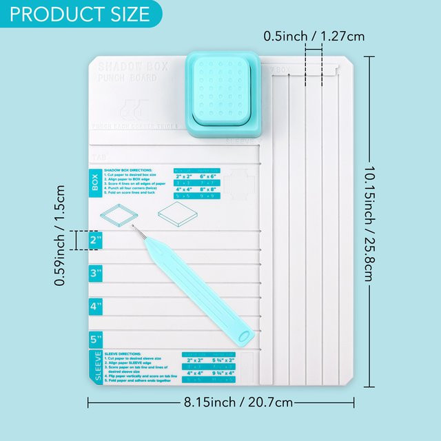 Schattenbox-Stanzbrett Set aus Kunststoff für Kunsthandwerk mit den Maßen 5,08 cm x 7,62 cm x 10,16 cm x 12,7 cm - Bild 1