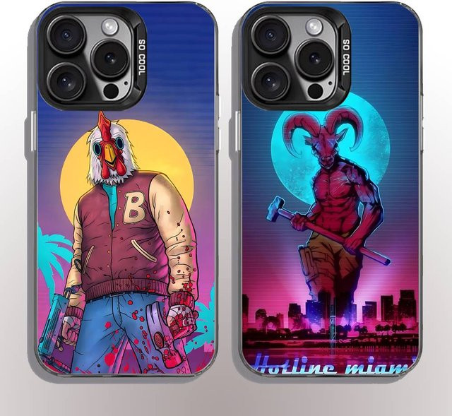 Hotline Miami Anime Handyhülle für Apple iPhone 11-16 Pro Max, bunt und rutschfest mit Anti-Fingerabdruck-Beschichtung - Bild 1