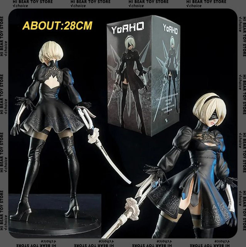 Bandai NieR Automata 2B No.2 Type B Anime Figur aus PVC in Schwarz, Höhe: 28 cm - Bild 1