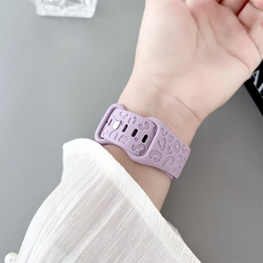CAOWTAN Uhrenarmband Silikon, Schwarz, Leopard, Smartwatch - Bild 2