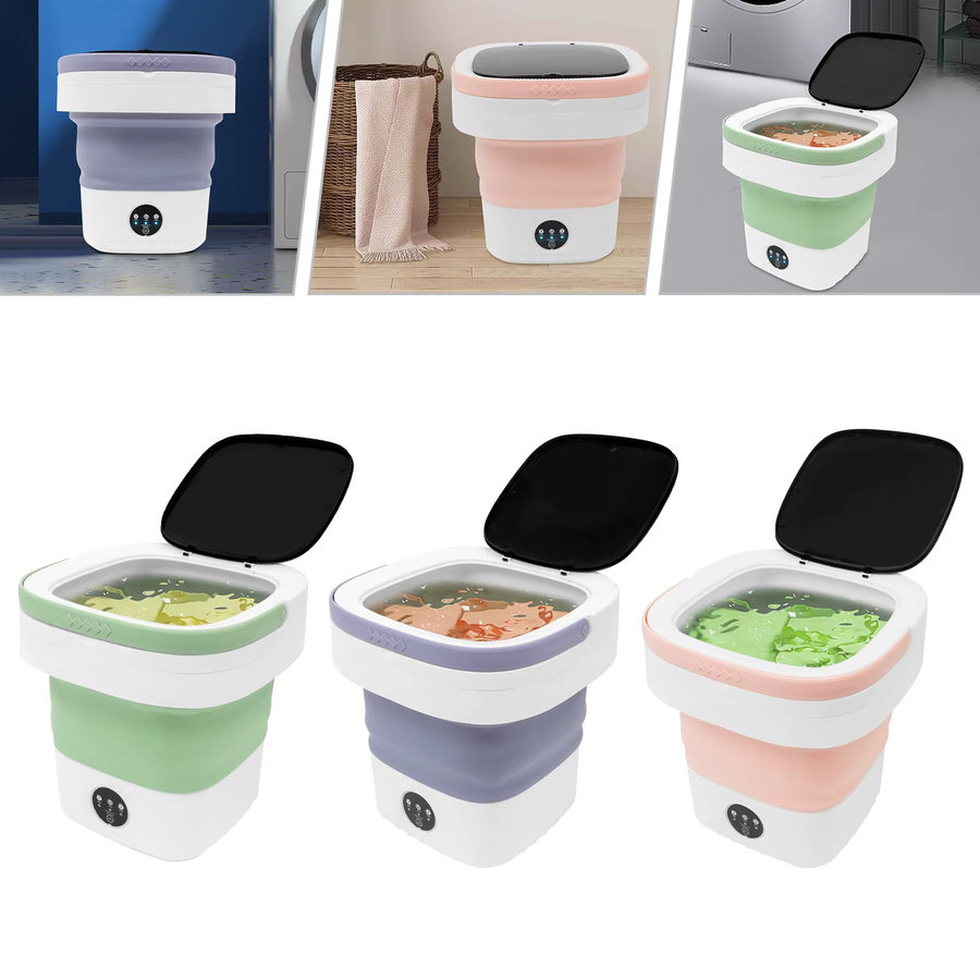 Tragbare Mini-Waschmaschine von Bymaocar in Grün, faltbare Top-Loader Waschmaschine für Babykleidung und kleine Wäschestücke - Bild 2