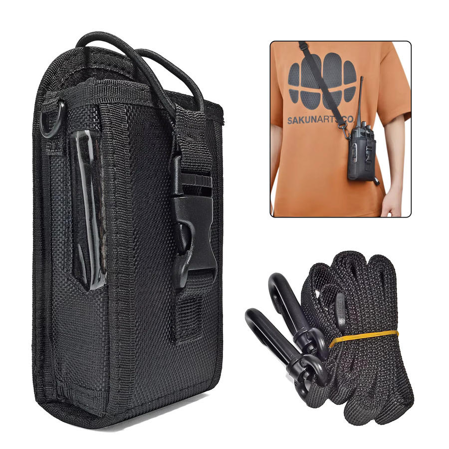 YNIBST Nylon-Radio-Holster in Schwarz, robuster Zwei-Wege-Radio-Halter kompatibel mit Motorola GP328 GP340 DP1400 DP3400 PRO7150 - Bild 2