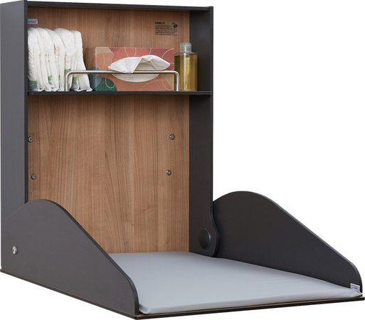 timkid Wandwickeltisch KawaHPL für das Kinderzimmer in Anthrazit/Braun, B/T/H: 58,3 x 83,5 x 80 cm