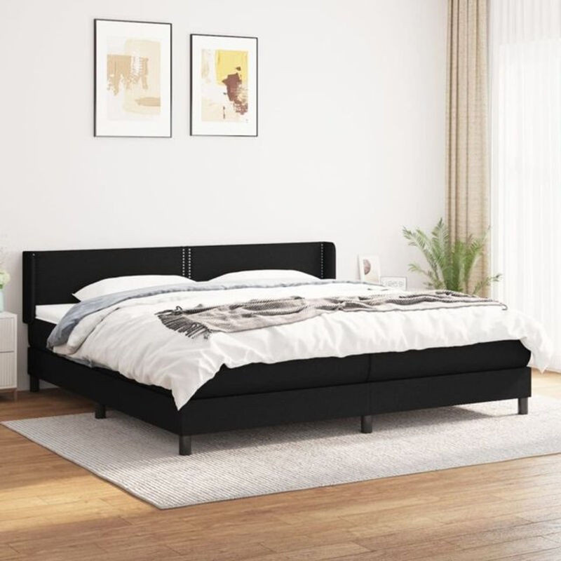 Vidaxl Boxspringbett mit Matratze aus Stoff in Schwarz B/T: 200 x 200 cm - Bild 1