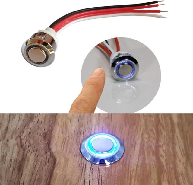 Stufenloser LED-Dimmer mit Touch-Schalter für LED-Streifen und Schrankleuchten, kompatibel mit DC 5 V, 12 V und 24 V - Bild 1