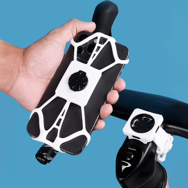 Modischer Silikon Fahrrad Handyhalter mit Quick-Release Funktion für Rennrad und Mountainbike in Schwarz - Bild 6