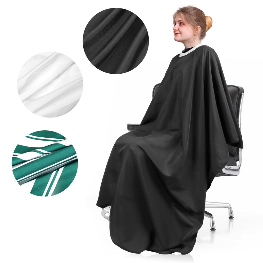 FnLune Friseurschürze, schwarz weiß, Silikon, Unisex - Bild 5