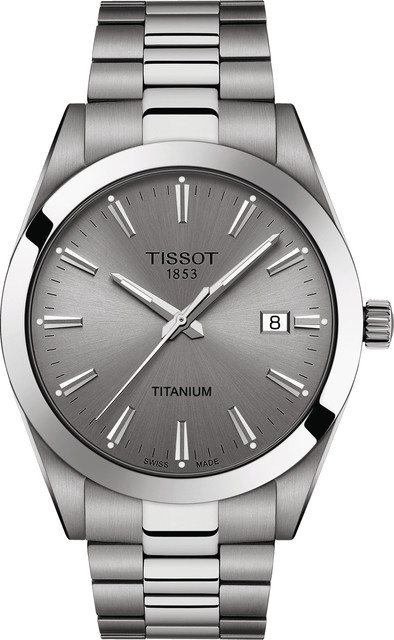 Tissot Armbanduhr Gentleman, Quarz, Titan, 40 mm, Herren, Grau - Bild 1