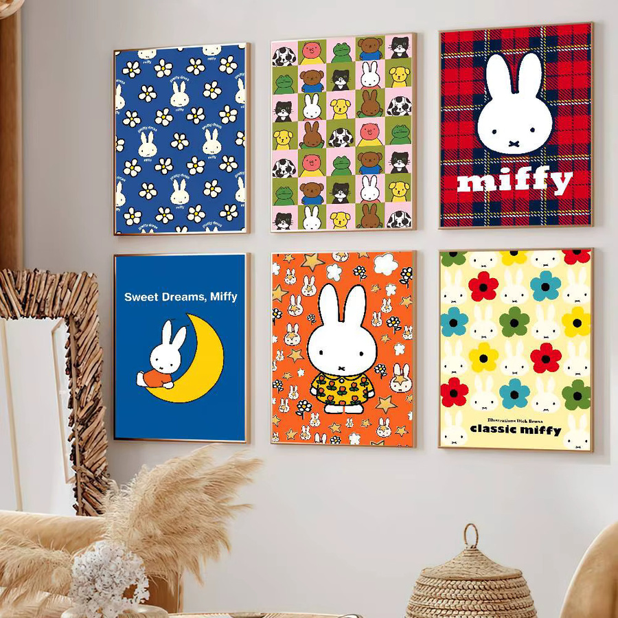 Miffy Kaninchen und Mond Wandaufkleber als dekoratives Poster für dein Zuhause, B/H: 30,0 x 21,0 cm - Bild 2