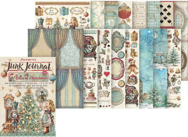 Stamperia Junk Journal Book Alice in Christmas in Multicolor, Höhe: 22,0 cm, Breite: 16,0 cm, Tiefe: 4,6 cm - Bild 1