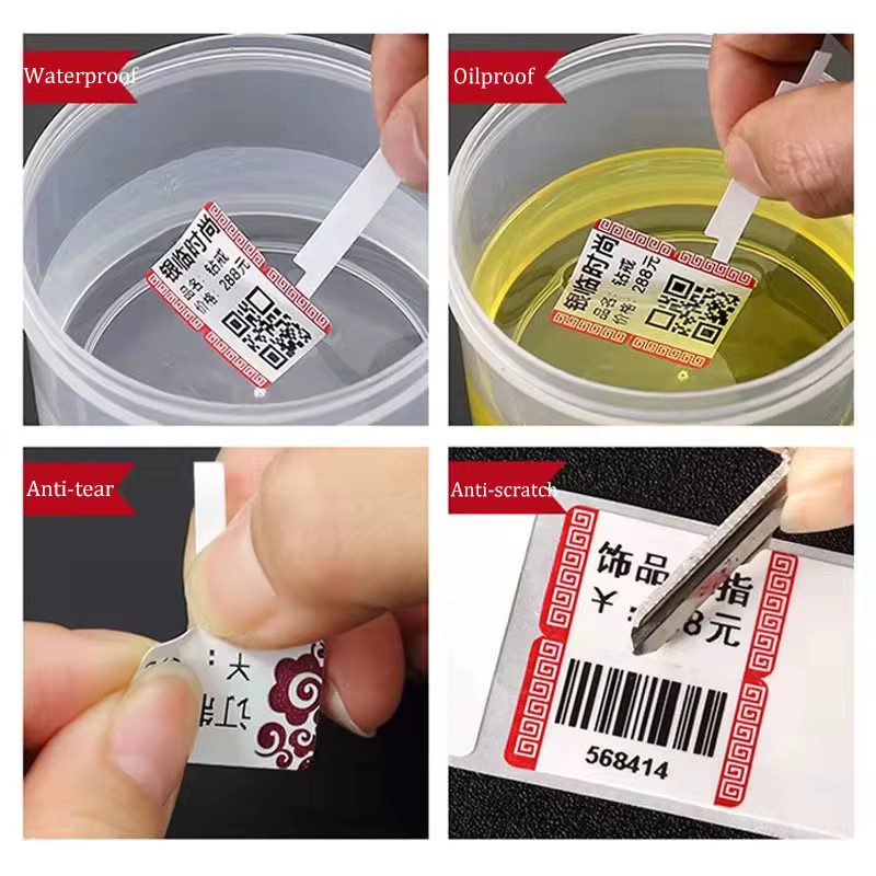 Risio Schmuck-Thermoetiketten in Weiß für Preisaufkleber und Anhänger von Halsketten, Ohrringen und Ringen - Bild 2