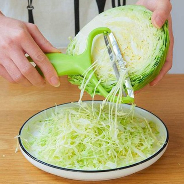LEENKEA Weithals-Gemüseschäler in Grün für Obst, Gemüse und Kohl - Bild 1