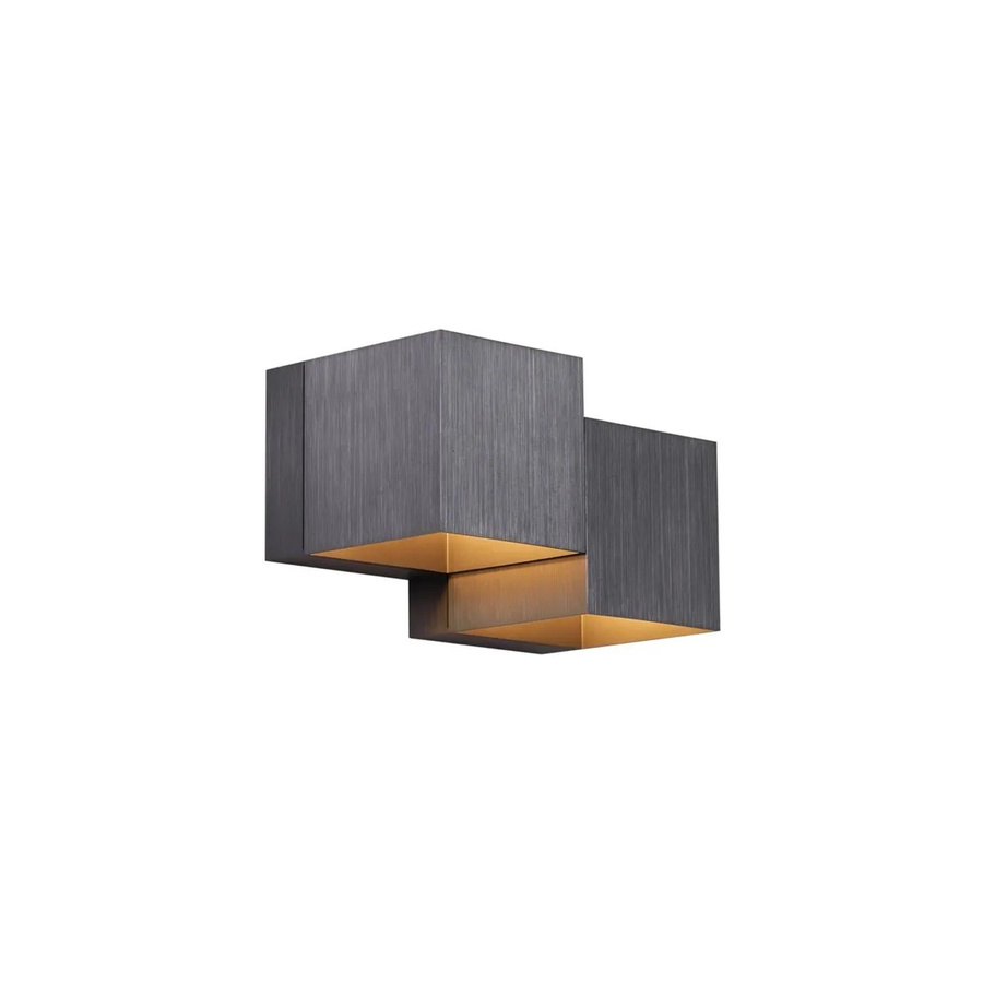 QAZQA Moderne Wandleuchte Gunmetal 2-flammig Up-Down Wandlampe für das Wohnzimmer - Bild 2