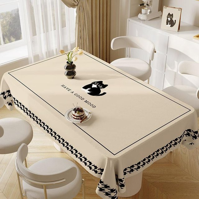 JMG Household Supplies Tischdecke im französischen Creme-Stil aus PVC, wasserabweisend und hitzebeständig, Beige, B: 140 cm, T: 90 cm - Bild 1