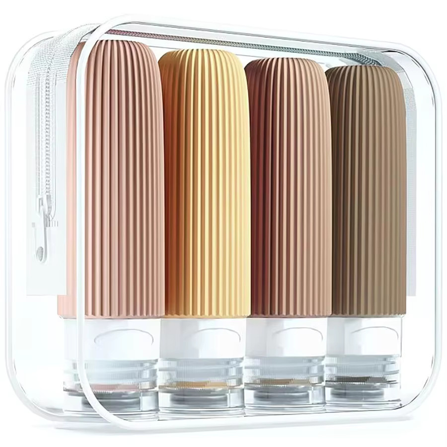 MOZHOU Reiseflaschen-Set für Lotion und Duschgel, multicolour, 4er-Set - Bild 2