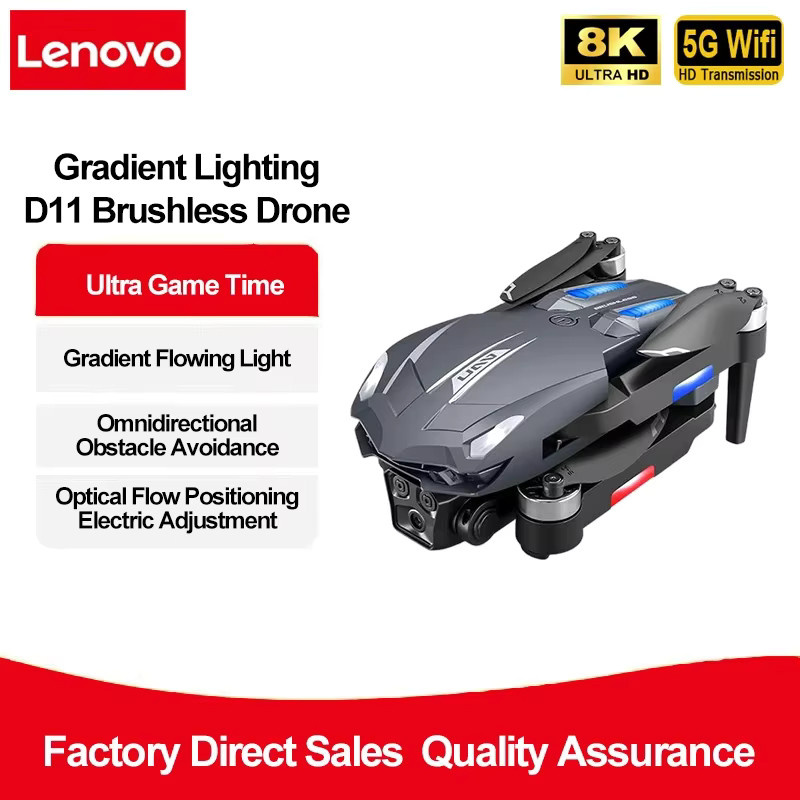Lenovo D11 GPS-Drohne mit 8K Aerial HD Dual-Kamera, bürstenlosem Motor und omnidirektionaler Hindernisvermeidung in Schwarz oder Gelb - Bild 3