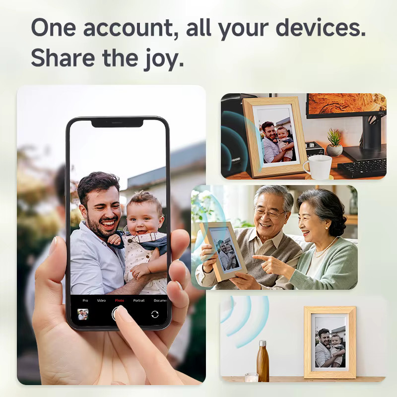 Bigme F7 Pro Farb-E-Ink Digitalfotorahmen mit 7,5 Zoll Display, WLAN-fähiger Smart-E-Paper-Rahmen mit Kalender und KI-Bildgenerierung, Braun - Bild 2