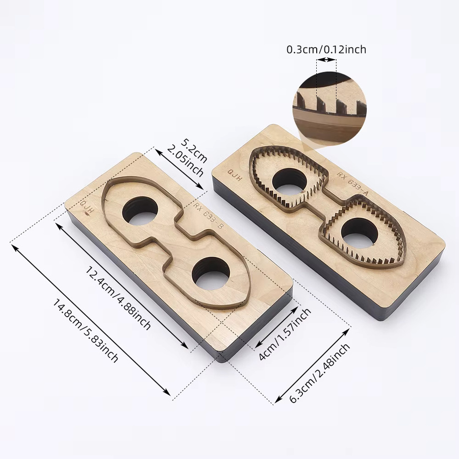 QJH Leder-Schneidewerkzeug aus Holz für DIY Lederhandwerk und Dekorationen - Bild 2