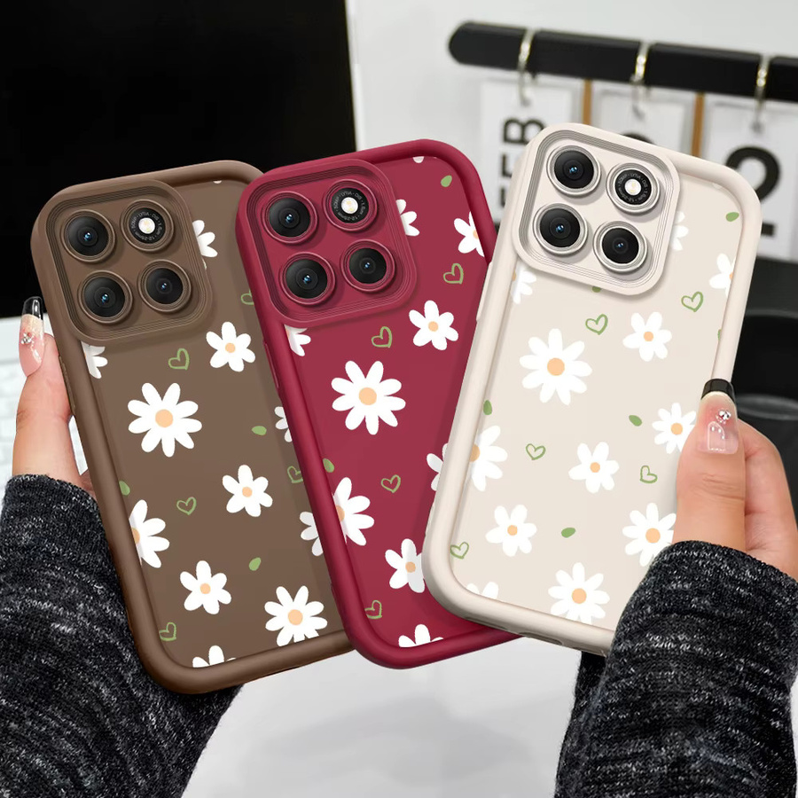 Floating Daisies Handyhülle für Motorola G86 G85 G84 G75 G60 G56 G54 G53 G52 G35 G34 G32 G30 G24 G22 G15 4G 5G in Schwarz - Bild 5