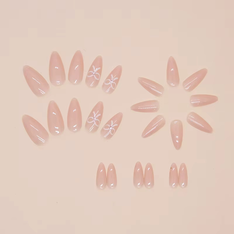 Gepresste Nägel rosa, glänzend, Set mit Geleegel und Nagelfeile, Damen - Bild 2