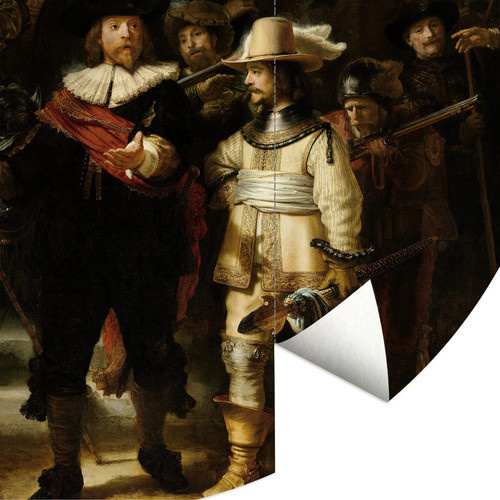 K&L Wall Art Runde Vliestapete Rembrandt Kunst Die Nachtwache mehrfarbig matt - Bild 2