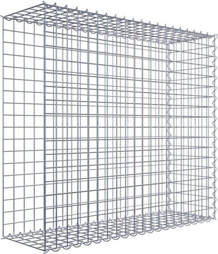 Gabiona Anbaukorb Typ 2 aus Stahl, silbergrau, B/H/T: 90 x 100 x 30 cm, Maschenweite: 5 x 5 cm - Bild 1