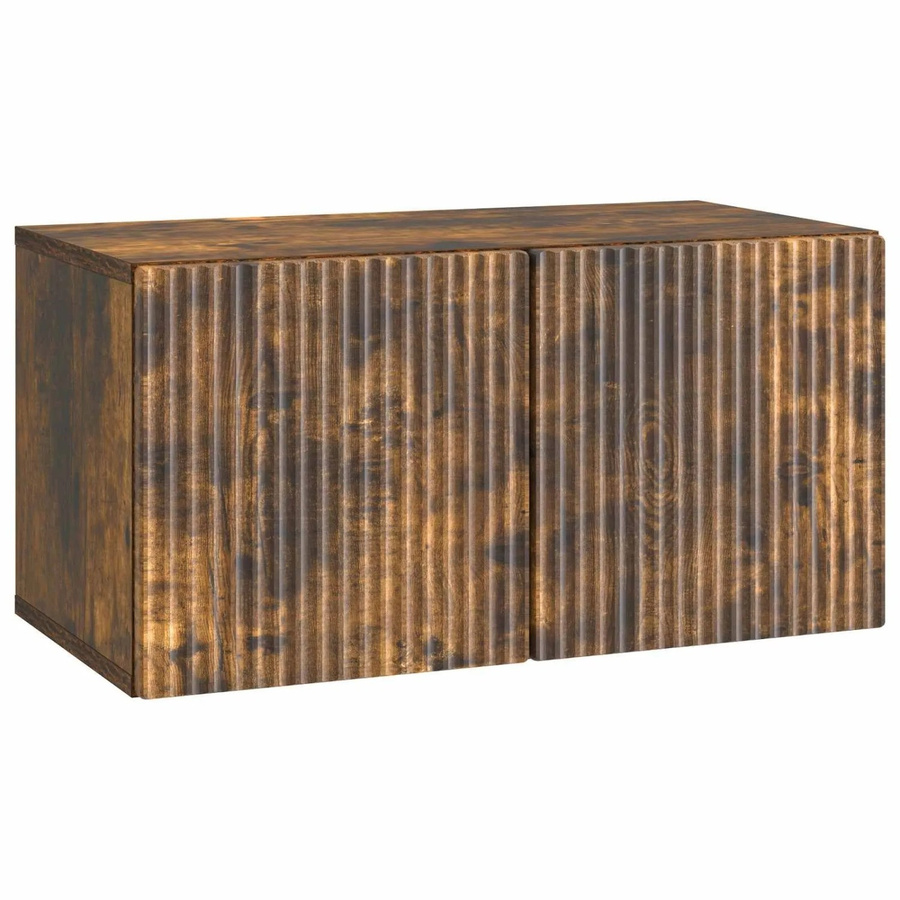 vidaXL Wandmontierter TV-Schrank in Geräuchert Eiche, Modernes Design, B/T/H: 59,5 x 31 x 30 cm - Bild 2