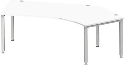Schäfer Shop Genius Winkelschreibtisch MODENA FLEX 135 Grad mit Rechtsansatz, 4-Fuß-Quadratrohr, Farbe: Weiß, Breite: 216,5 cm - Bild 1