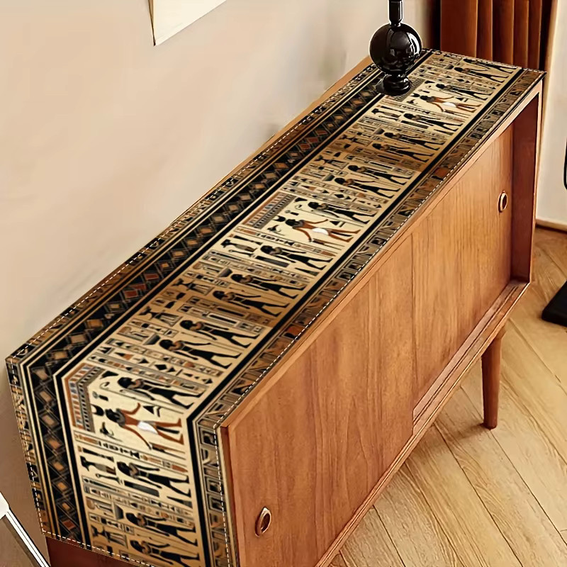 VIKAMA Tischdecke mit altägyptischen Hieroglyphen in Multicolour, wasserabweisend und ölbeständig, rechteckig - Bild 2