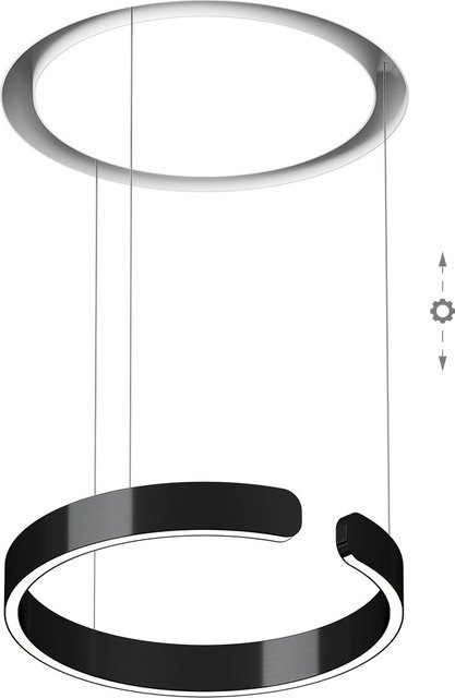 Occhio Mito Cosmo 40 LED-Pendelleuchte in Weiß Matt mit Black Phantom-Wide Lichtkanal und dimmbarer x-tra warm LED (2200K - 3500K) - Bild 1
