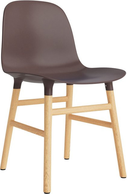 Normann Copenhagen Form Stuhl mit Holzgestell und Kunststoffschale in Braun im skandinavischen Design - Bild 1